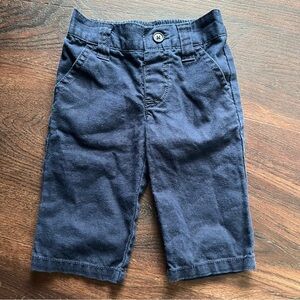 Gymboree Baby Boy 3-6 months Navy Blue Cotton Linen Dress Pants